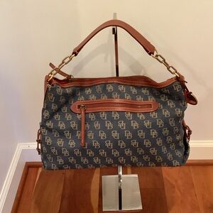 VTG Y2K Dooney & Bourke Denim Monogram Hobo Bag